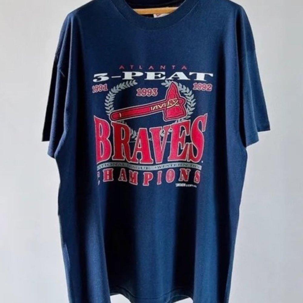 90S Atlanta Braves 3 Peat 91 92 93 Shirt Unisex Tee